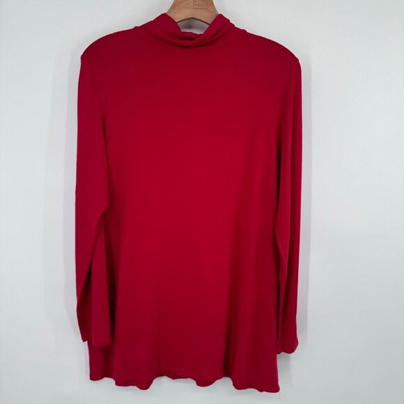 J.Jill Wearever Collection Stretch Red Cowl Neck Tunic Top size medium womens - Picture 10 of 12